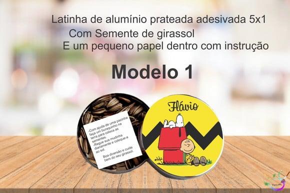 Latinha Semente Girassol-snoopy