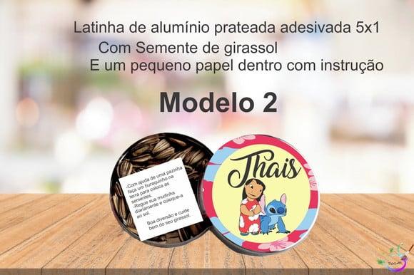 Latinha Semente Girassol-stitch e Lilo