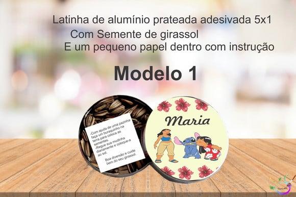 Latinha Semente Girassol-stitch e Lilo