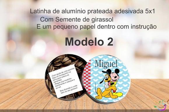 Latinha Semente Girassol-turma do Mickey