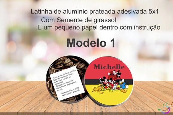 Latinha Semente Girassol-turma do Mickey