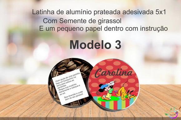 Latinha Semente Girassol-turma do Mickey