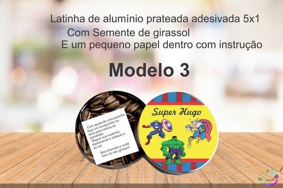 Latinha Semente Girassol-vingadores