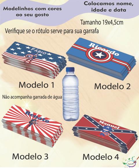 Rótulo Água Mineral-capitão America