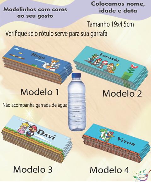 Rótulo Água Mineral-mario Bros