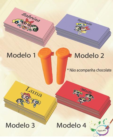 Rotulo Chocolate(confete)-menina Super Poderosas