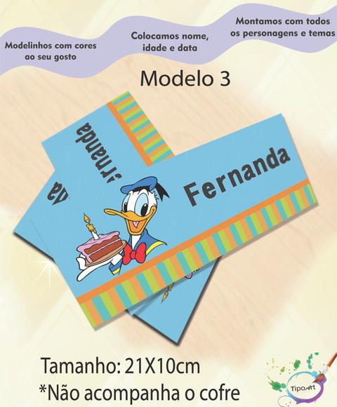 Rotulo Cofre -pato Donald
