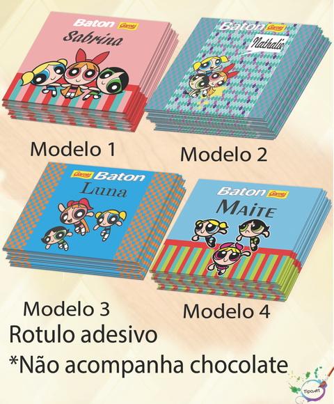 Rotulo de Baton-menina Super Poderosas