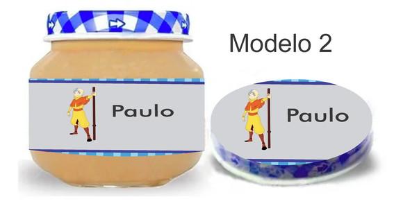 Rótulo Papinha + Adesivo Tampa -avatar Aang