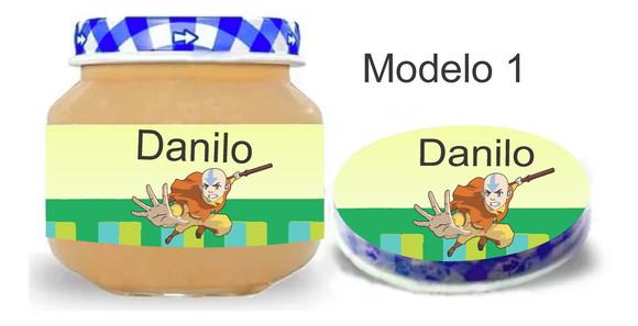 Rótulo Papinha + Adesivo Tampa -avatar Aang