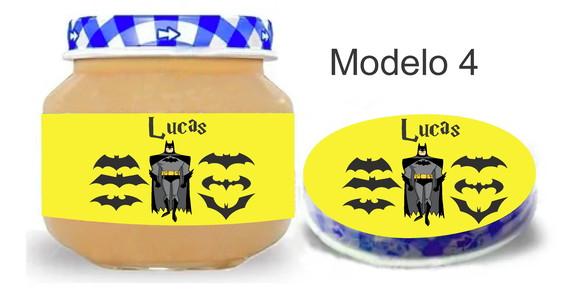 Rótulo Papinha + Adesivo Tampa -batman