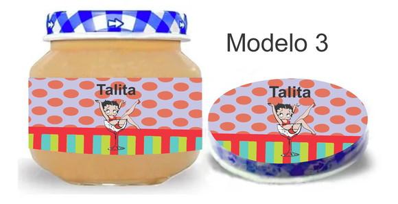 Rótulo Papinha + Adesivo Tampa -betty Boop