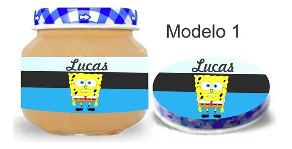 Rótulo Papinha + Adesivo Tampa -bob Esponja
