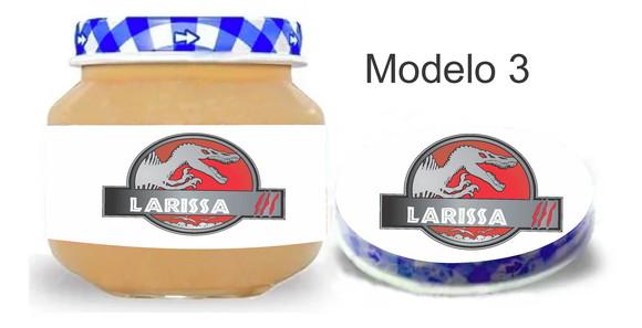 Rótulo Papinha + Adesivo Tampa -dinossauros