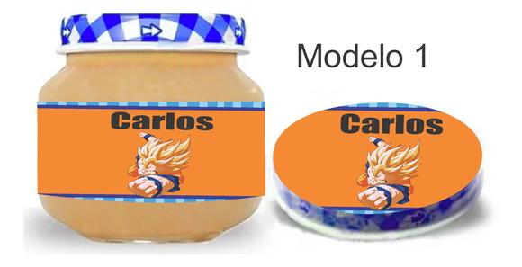 Rótulo Papinha + Adesivo Tampa -goku