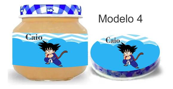 Rótulo Papinha + Adesivo Tampa -goku