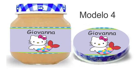 Rótulo Papinha + Adesivo Tampa -hello Kitty