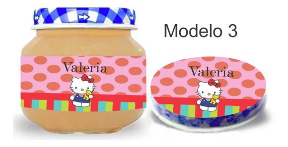 Rótulo Papinha + Adesivo Tampa -hello Kitty