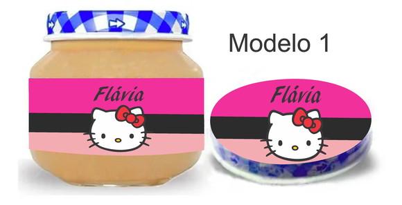 Rótulo Papinha + Adesivo Tampa -hello Kitty