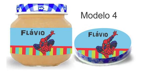 Rótulo Papinha + Adesivo Tampa -homem Aranha