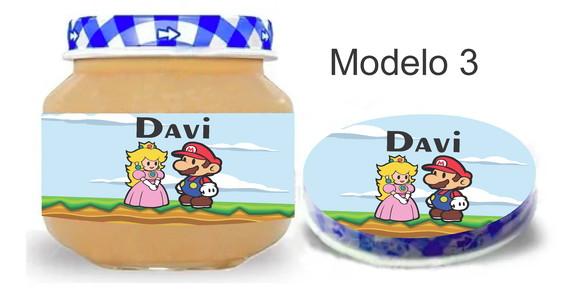 Rótulo Papinha + Adesivo Tampa -mario Bros