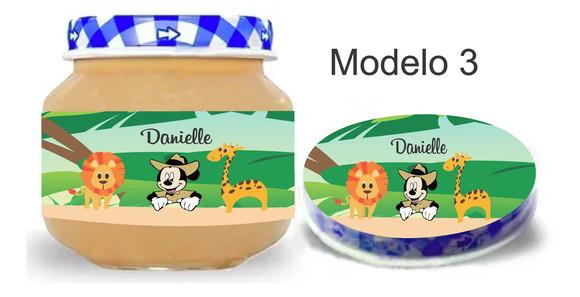 Rótulo Papinha + Adesivo Tampa -mickey Safari