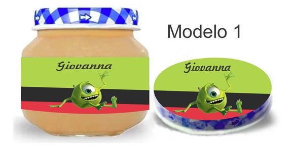 Rótulo Papinha + Adesivo Tampa -mike Wazowski