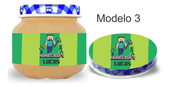 Rótulo Papinha + Adesivo Tampa -minecraft