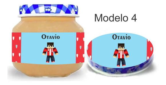 Rótulo Papinha + Adesivo Tampa -minecraft