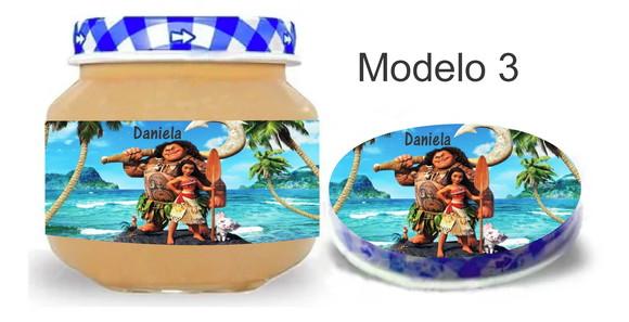 Rótulo Papinha + Adesivo Tampa -moana e Mauí
