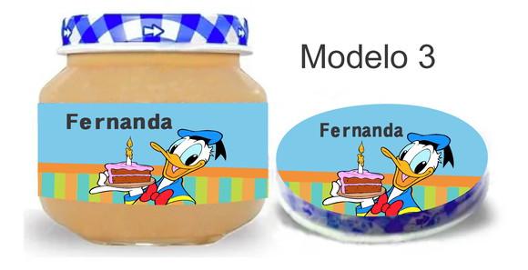Rótulo Papinha + Adesivo Tampa -pato Donald