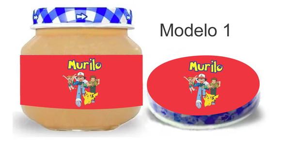 Rótulo Papinha + Adesivo Tampa -pokemon