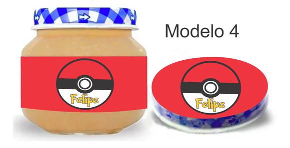 Rótulo Papinha + Adesivo Tampa -pokemon