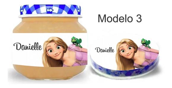 Rótulo Papinha + Adesivo Tampa -rapunzel