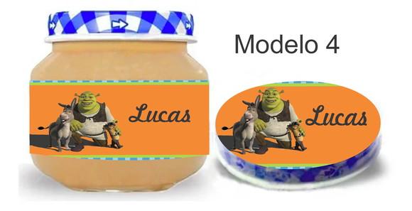 Rótulo Papinha + Adesivo Tampa -shrek
