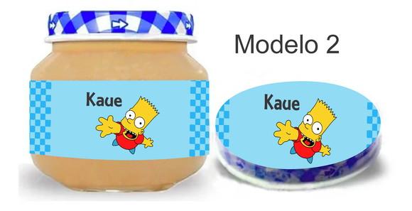 Rótulo Papinha + Adesivo Tampa -simpson