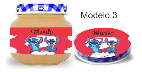 Rótulo Papinha + Adesivo Tampa -stitch e Lilo