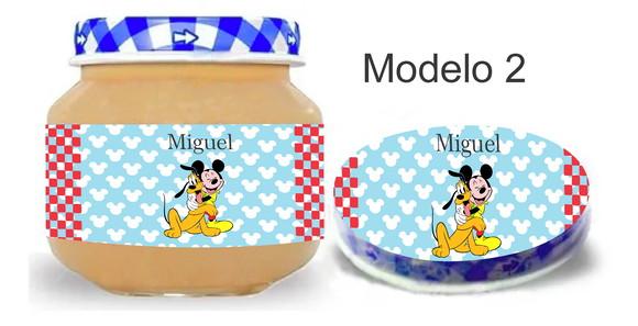 Rótulo Papinha + Adesivo Tampa -turma do Mickey