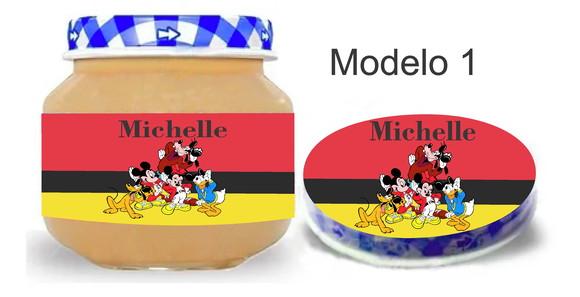 Rótulo Papinha + Adesivo Tampa -turma do Mickey