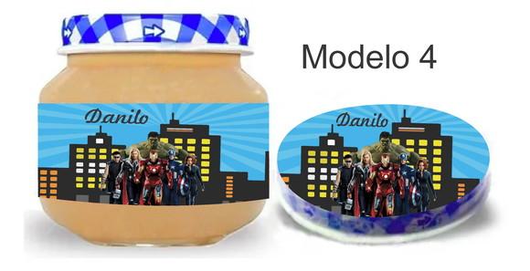 Rótulo Papinha + Adesivo Tampa -vingadores