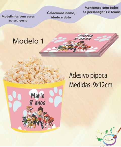 Rótulo para Balde de Pipoca- Patrulha Canina
