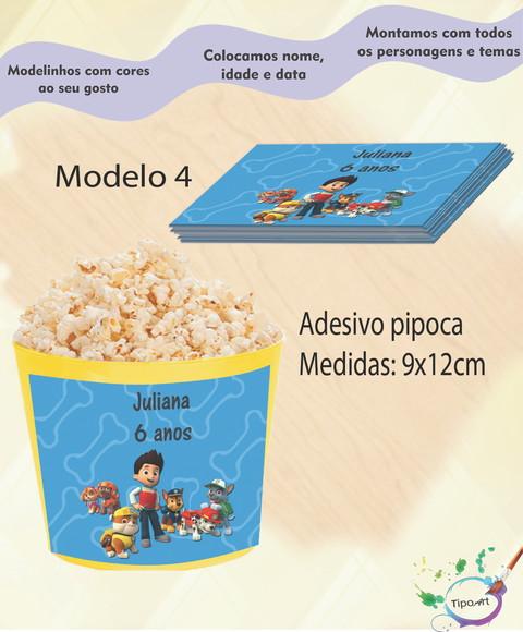 Rótulo para Balde de Pipoca- Patrulha Canina