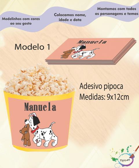 Rótulo para Balde de Pipoca-101 Dalmata