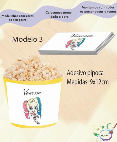 Rótulo para Balde de Pipoca-arlequina