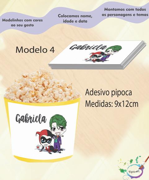 Rótulo para Balde de Pipoca-arlequina