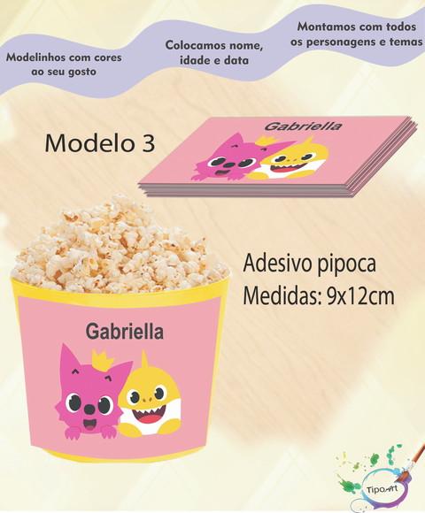Rótulo para Balde de Pipoca-baby Shark