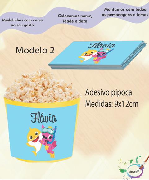 Rótulo para Balde de Pipoca-baby Shark
