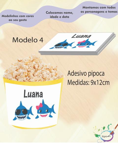 Rótulo para Balde de Pipoca-baby Shark