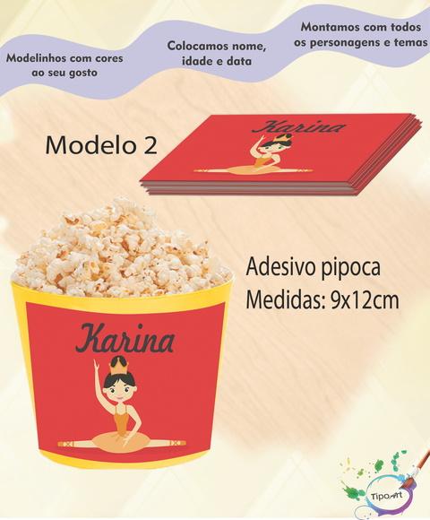 Rótulo para Balde de Pipoca-bailarina