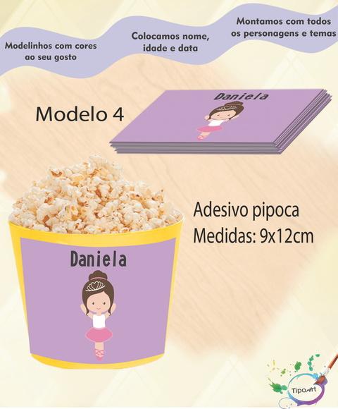 Rótulo para Balde de Pipoca-bailarina